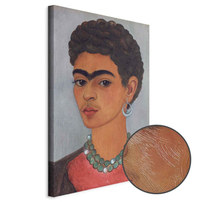 Leinwandbild - Frida Kahlo – Self-Portrait with Curly Hair