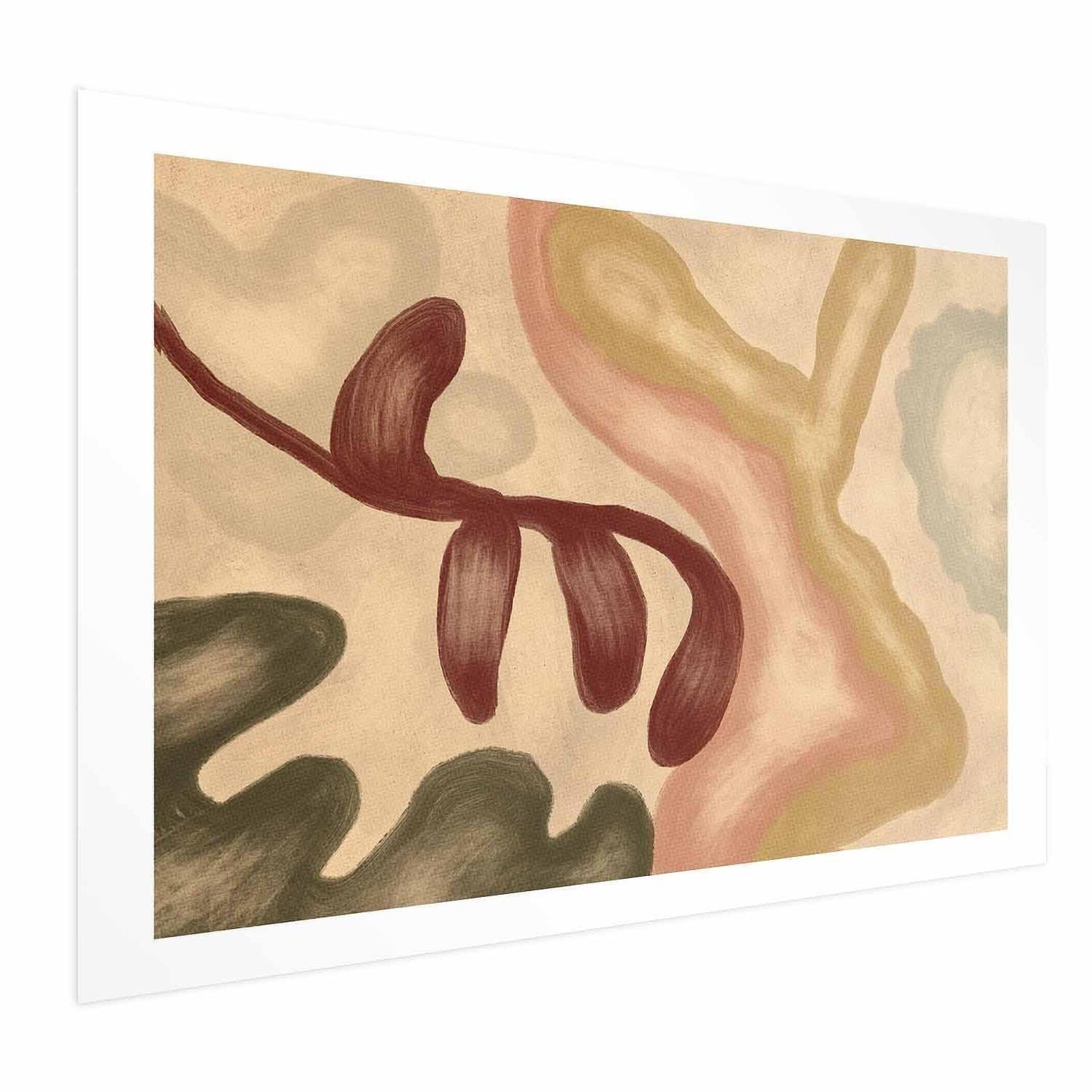 Poster - Colorful Shapes - worn figures in lime wash technique