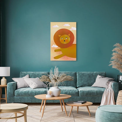 Leinwandbild - Lion's Fun (1 Part) Vertical