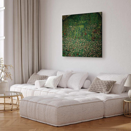 Leinwandbild - Gartenlandschaft mit Bergkuppe (Gustav Klimt) Artgeist