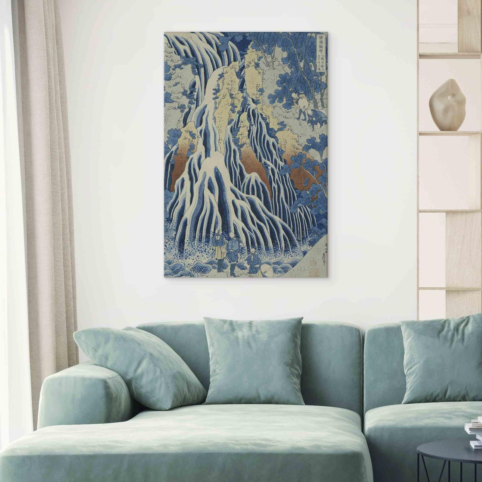 Leinwandbild - Kirifuri Fall on Kurokami Mount from the series 'Shokoku Taki Meguri' (A Journey to the Waterfalls of All the Provinces) (Hokusai Katsushika) Artgeist