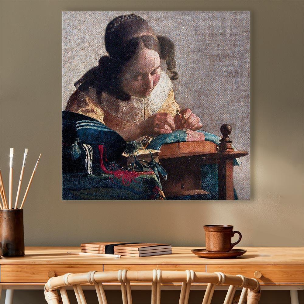 Leinwandbild - Jan Vermeer – The Lacemaker