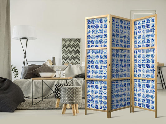Japanischer Paravent - Ceramic Tiles - Traditional Portuguese Blue Tiles Azulejos Artgeist