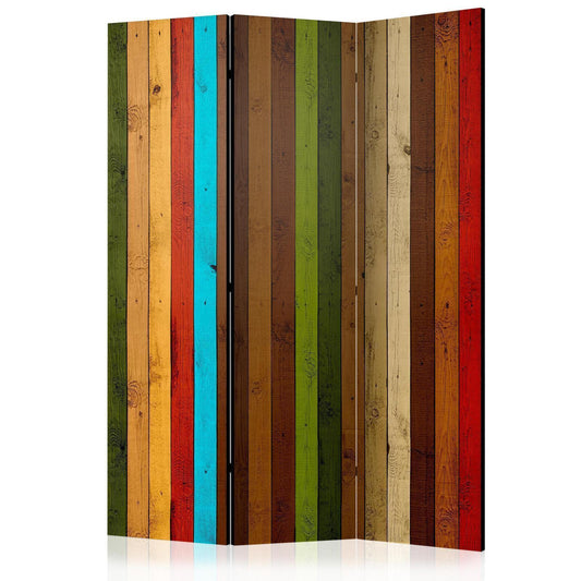 Paravent - Wooden rainbow Artgeist