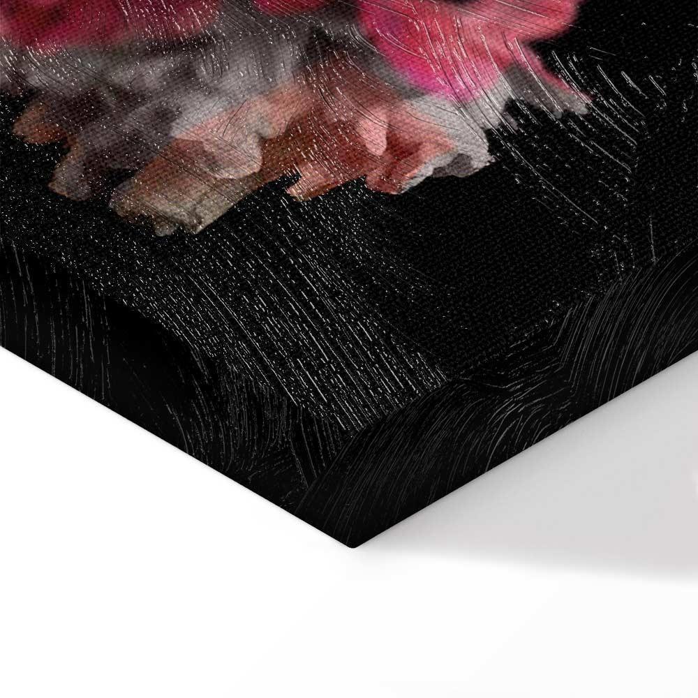 Leinwandbild - Peony Charm (1-part) - Colorful Bouquet on Black Background