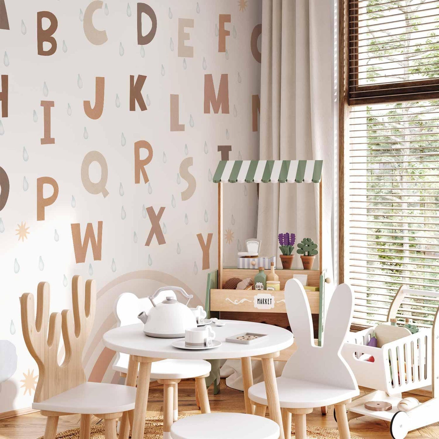 Fototapete - Letters in Soft Colours