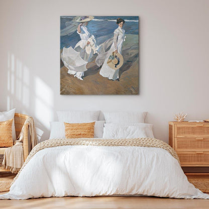 Leinwandbild - Joaquín Sorolla y Bastida – Strolling along the Seashore