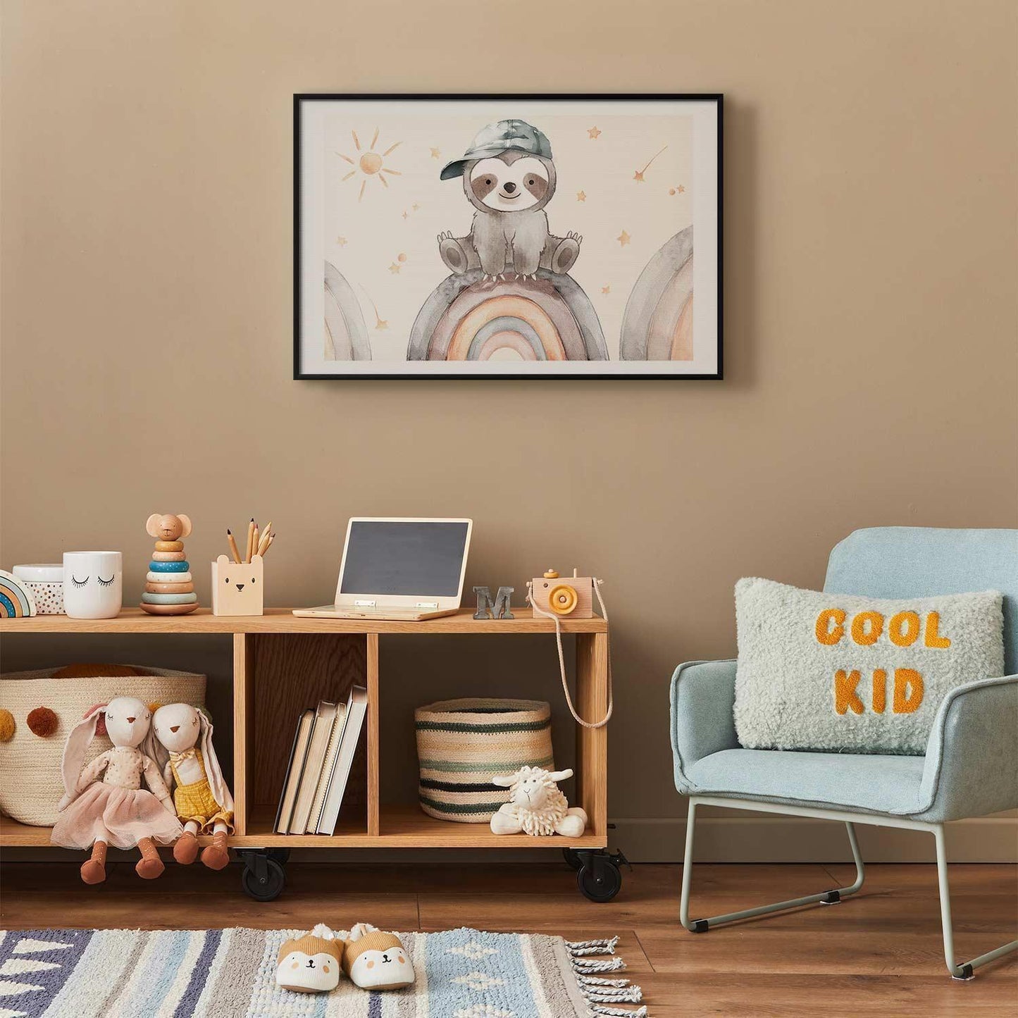 Poster - Little Animal Among Stars and Rainbows Artgeist