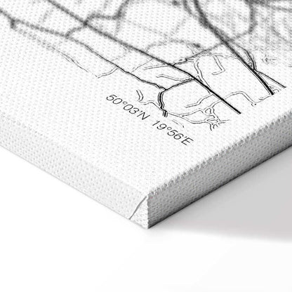 Leinwandbild - City Plan: Krakow (1 Part) Wide