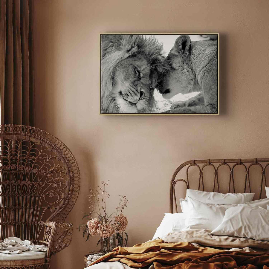 Leinwandbild - Lion's Love Artgeist
