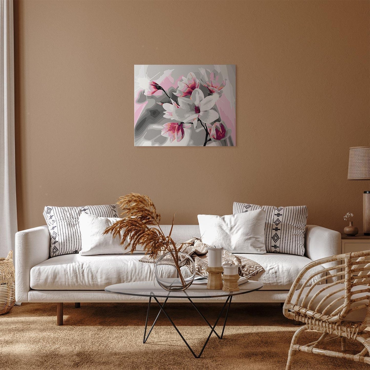 Malen nach Zahlen - Magnolia (Grey Background)