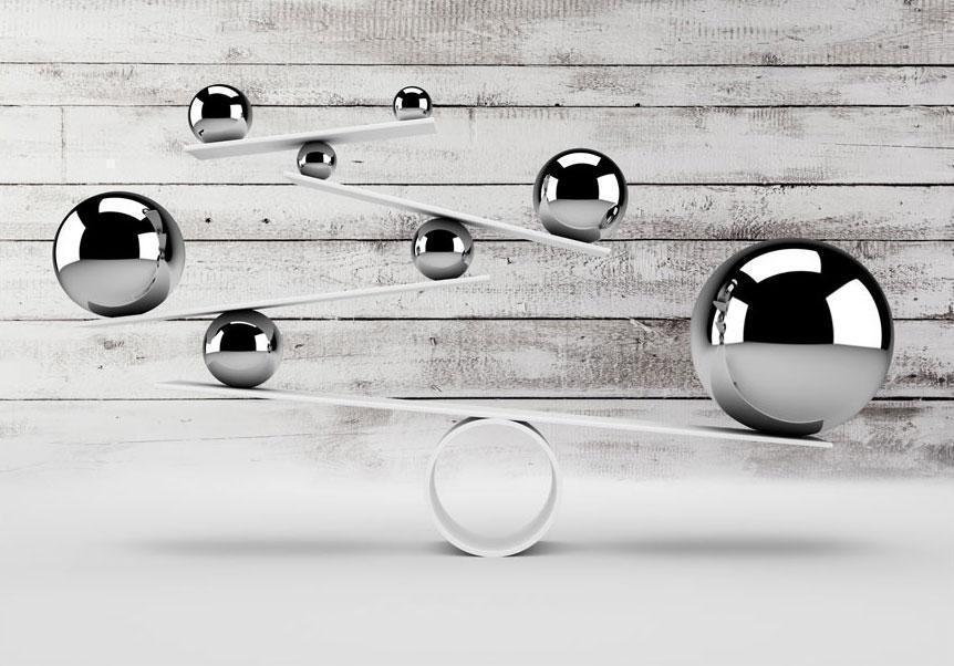 Fototapete Balance - Harmonische 3D-Komposition mit geometrischen Formen