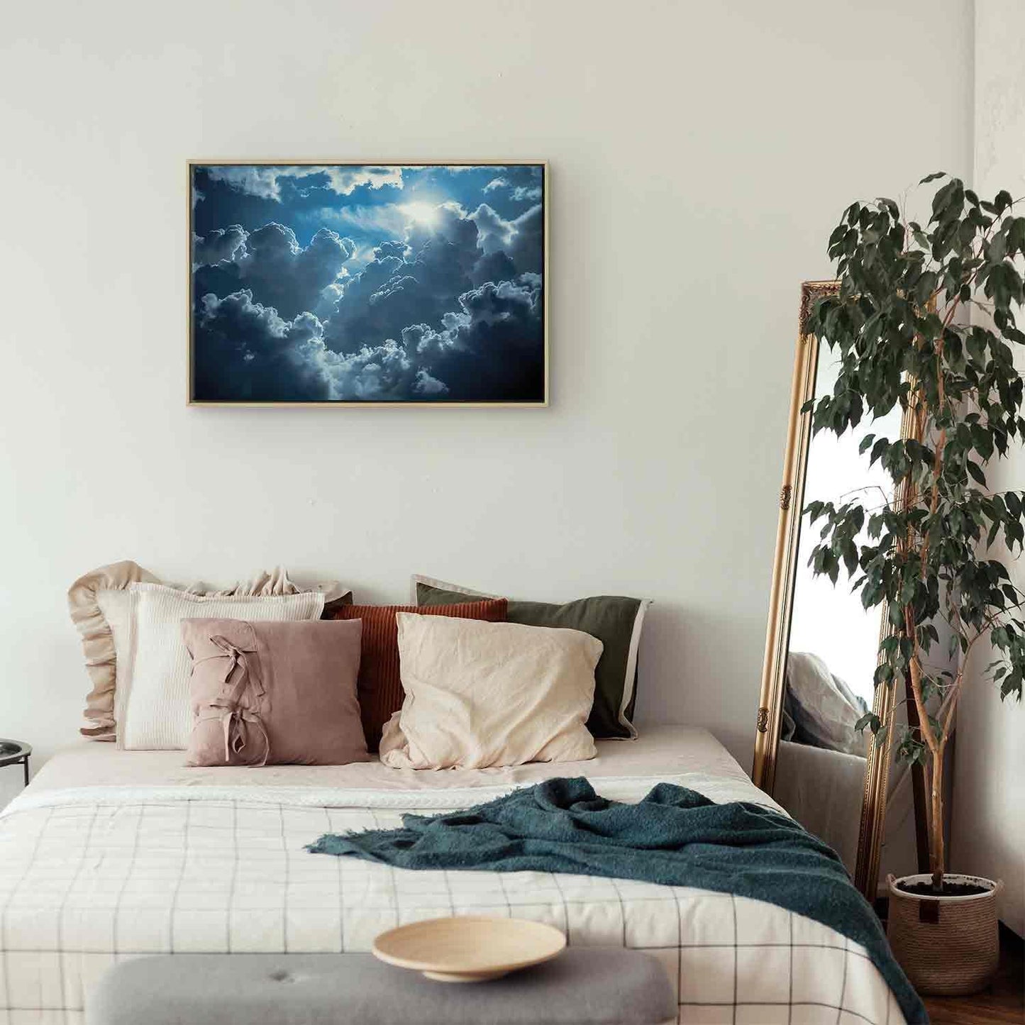 Leinwandbild - Animated Scenery: The Sun Battling with Clouds