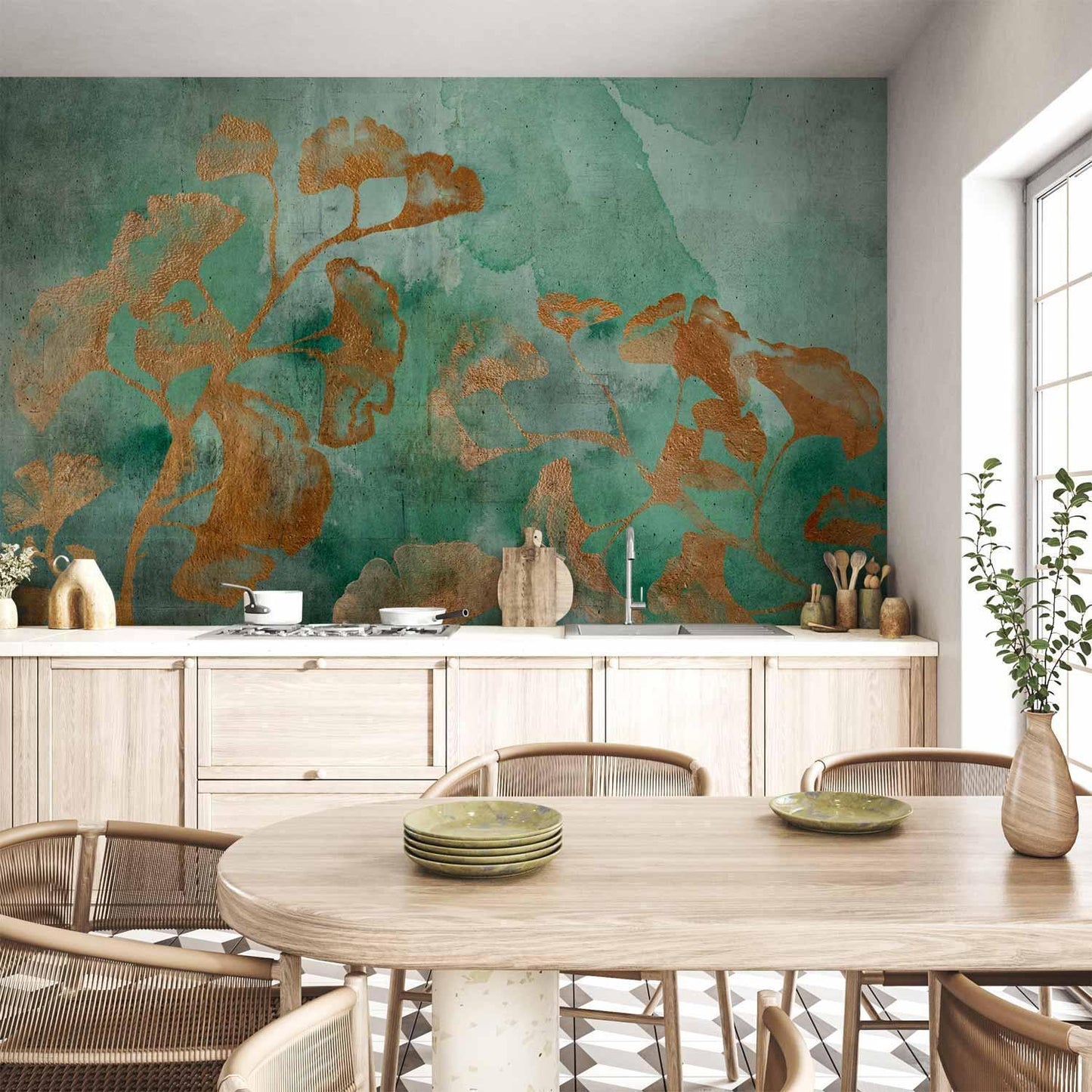 Fototapete - Copper Ginkgo Artgeist