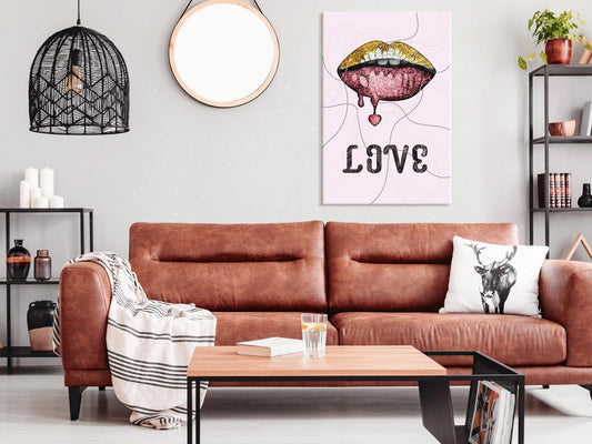 Leinwandbild - Liquid Lips (1 Part) Vertical Artgeist