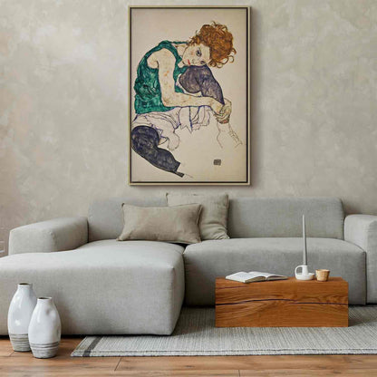 Leinwandbild - Seated Woman with Legs Drawn Up Artgeist
