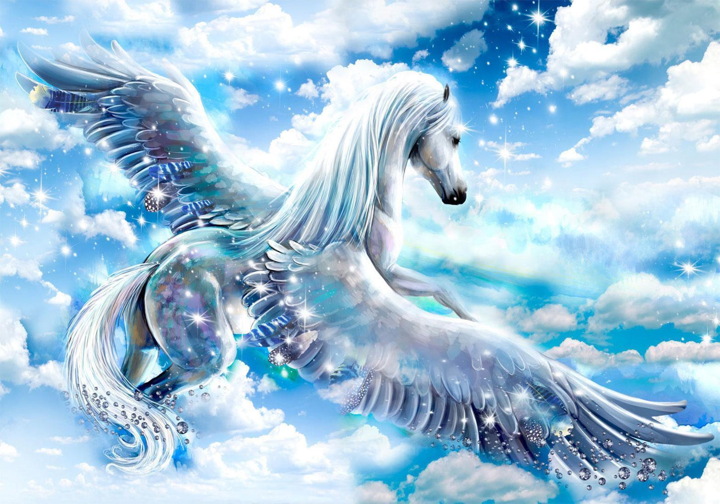Fototapete - Pegasus (Blue) Artgeist