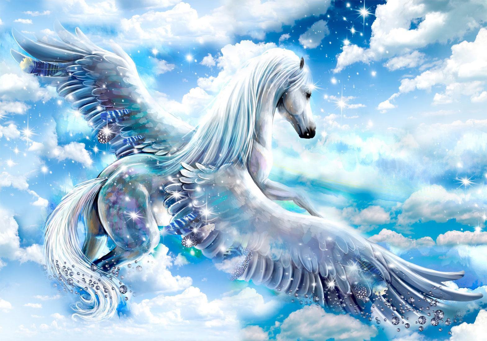 Fototapete - Pegasus (Blue) Artgeist