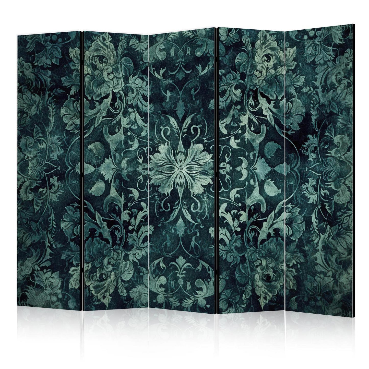 Paravent - Oriental Carpet Pattern - Emerald Ornaments and Rubbed Patterns Artgeist
