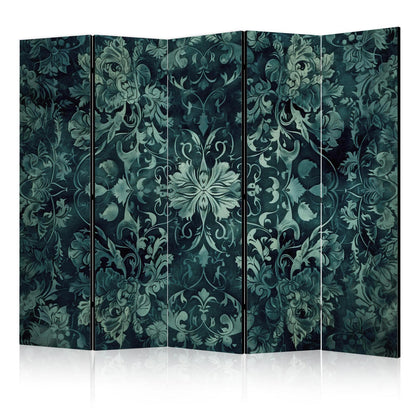 Paravent - Oriental Carpet Pattern - Emerald Ornaments and Rubbed Patterns Artgeist