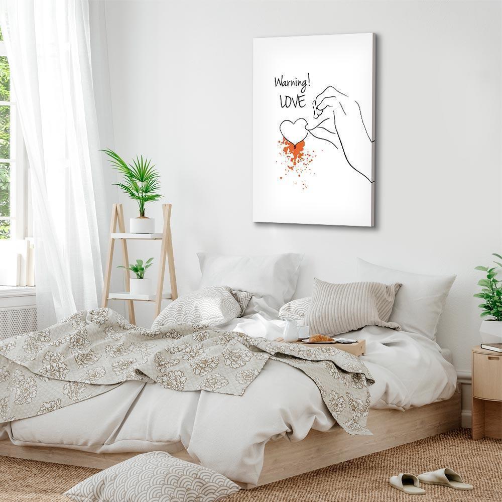 Leinwandbild - Warning! Love (1 Part) Vertical