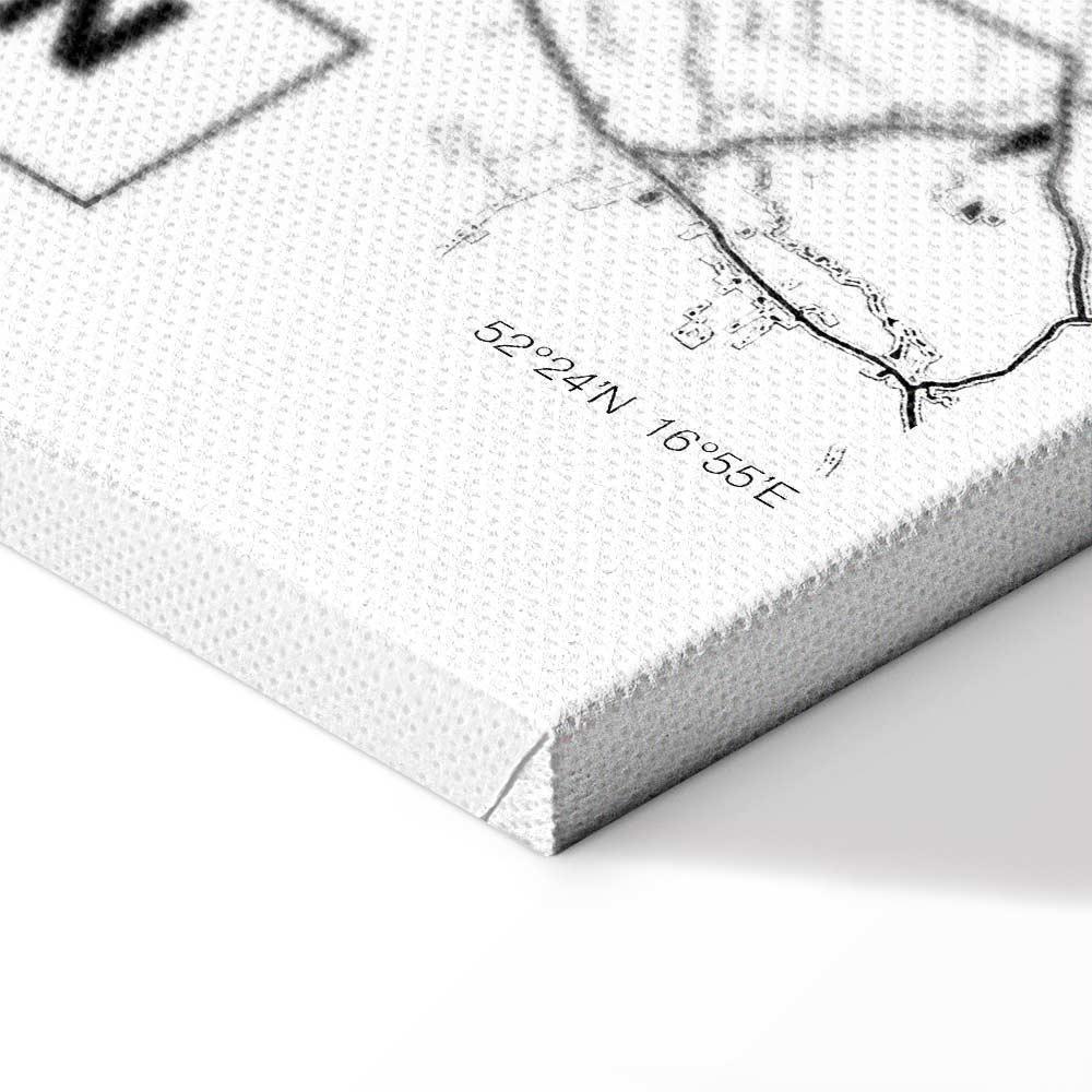 Leinwandbild - City Plan: Poznan (1 Part) Vertical