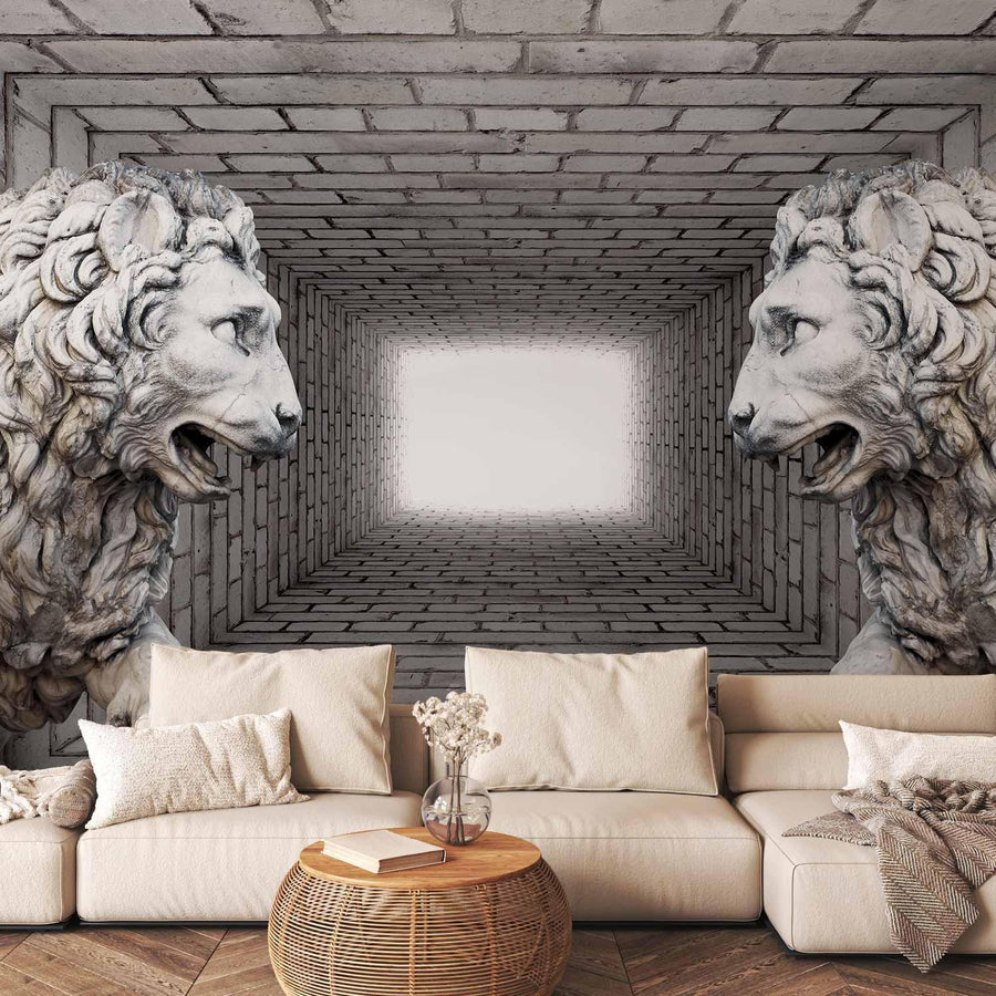 Fototapete - Stone Lions Artgeist