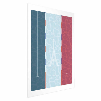 Poster - Illustration of a Pool Against the French Flag Artgeist