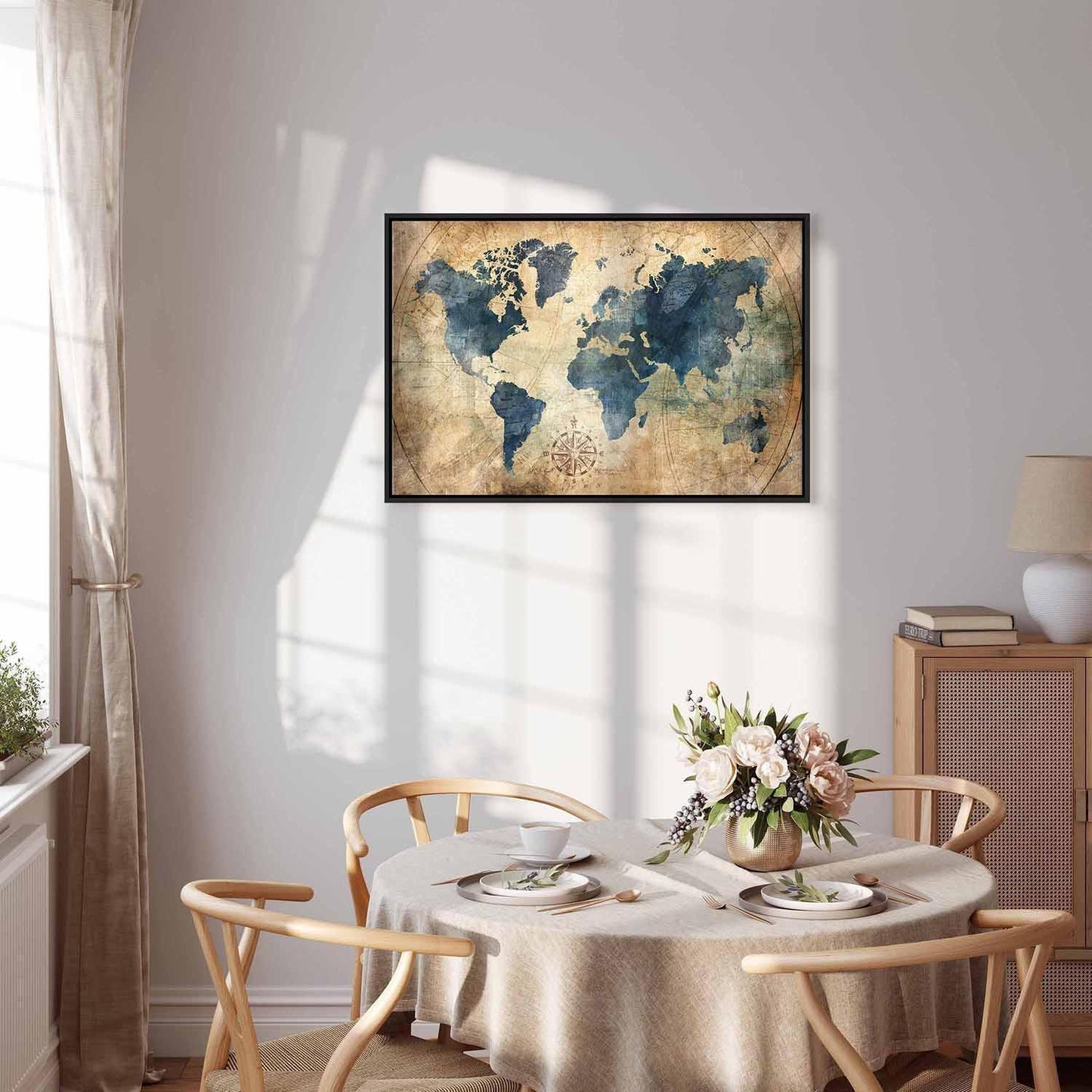 Leinwandbild - Retro Map (1 Part) Wide Artgeist