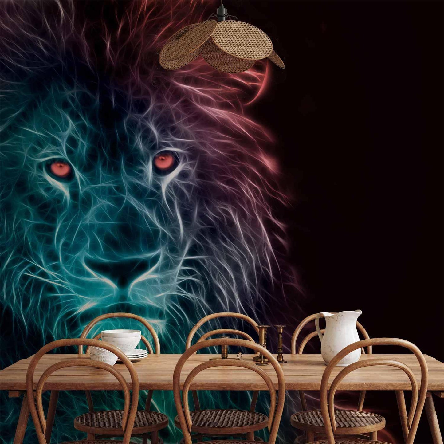 Fototapete - Abstract lion - rainbow Artgeist