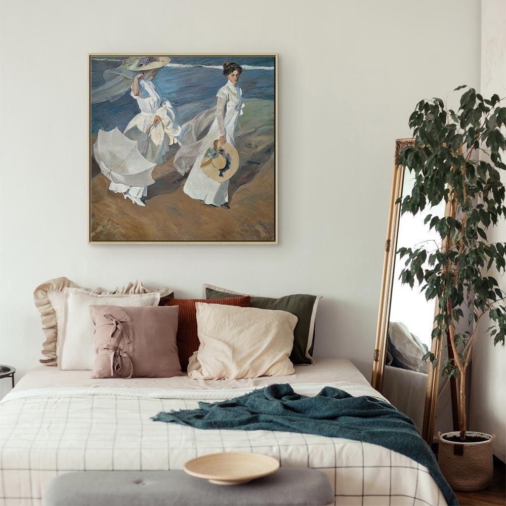 Leinwandbild - Joaquín Sorolla y Bastida – Strolling along the Seashore