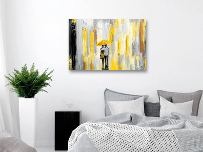 Leinwandbild - Umbrella in Love (1 Part) Wide Yellow Artgeist