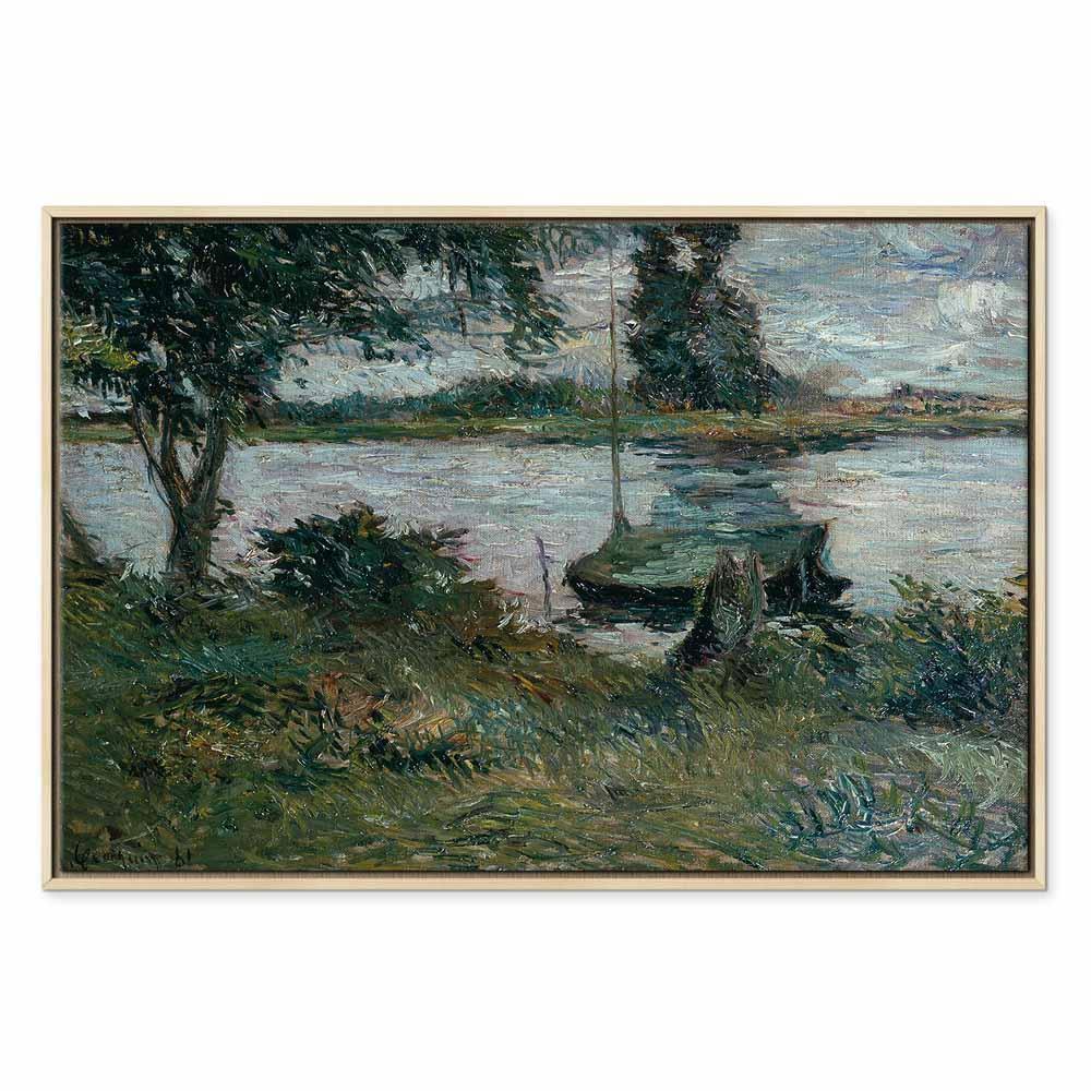 Leinwandbild - Paul Gauguin – Flußufer