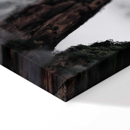 Leinwandbild - High Mountains in Mist (1-part) - Landscape of Clouds Amid Rocks