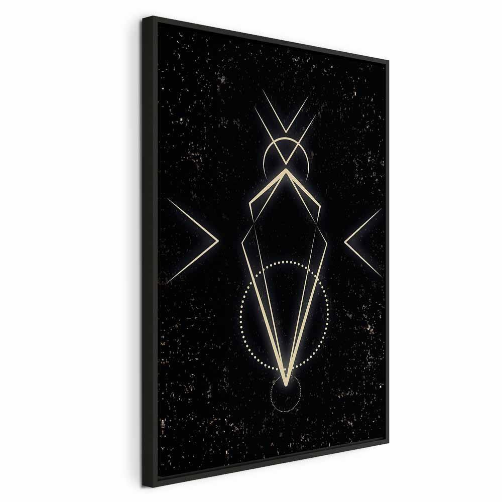 Leinwandbild - Symmetry of Shapes (1-part) - Graphic Motif in Black Shade