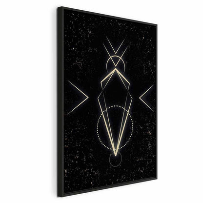 Leinwandbild - Symmetry of Shapes (1-part) - Graphic Motif in Black Shade