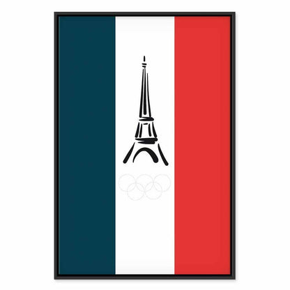 Leinwandbild - French Flag With Graphic Eiffel Tower