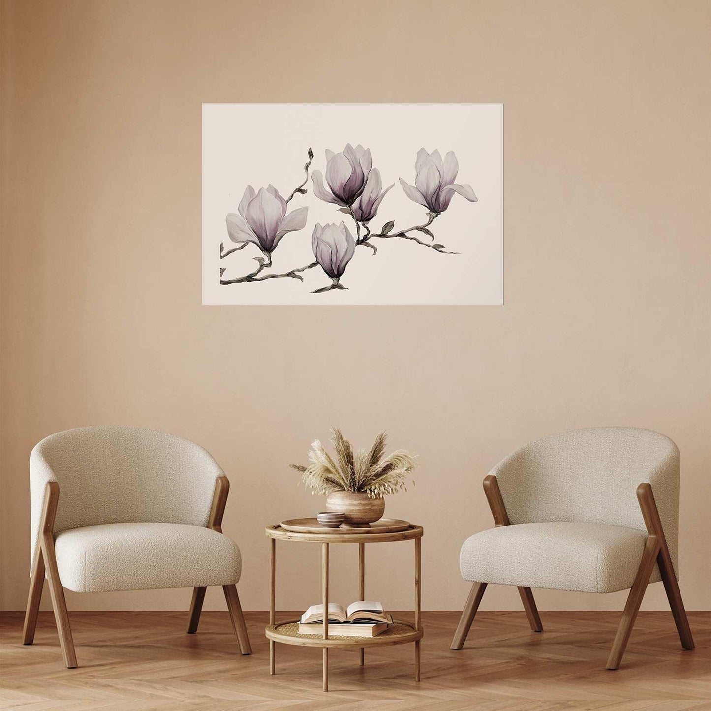 Poster Gemalte Magnolien – Florale Eleganz in Pastell