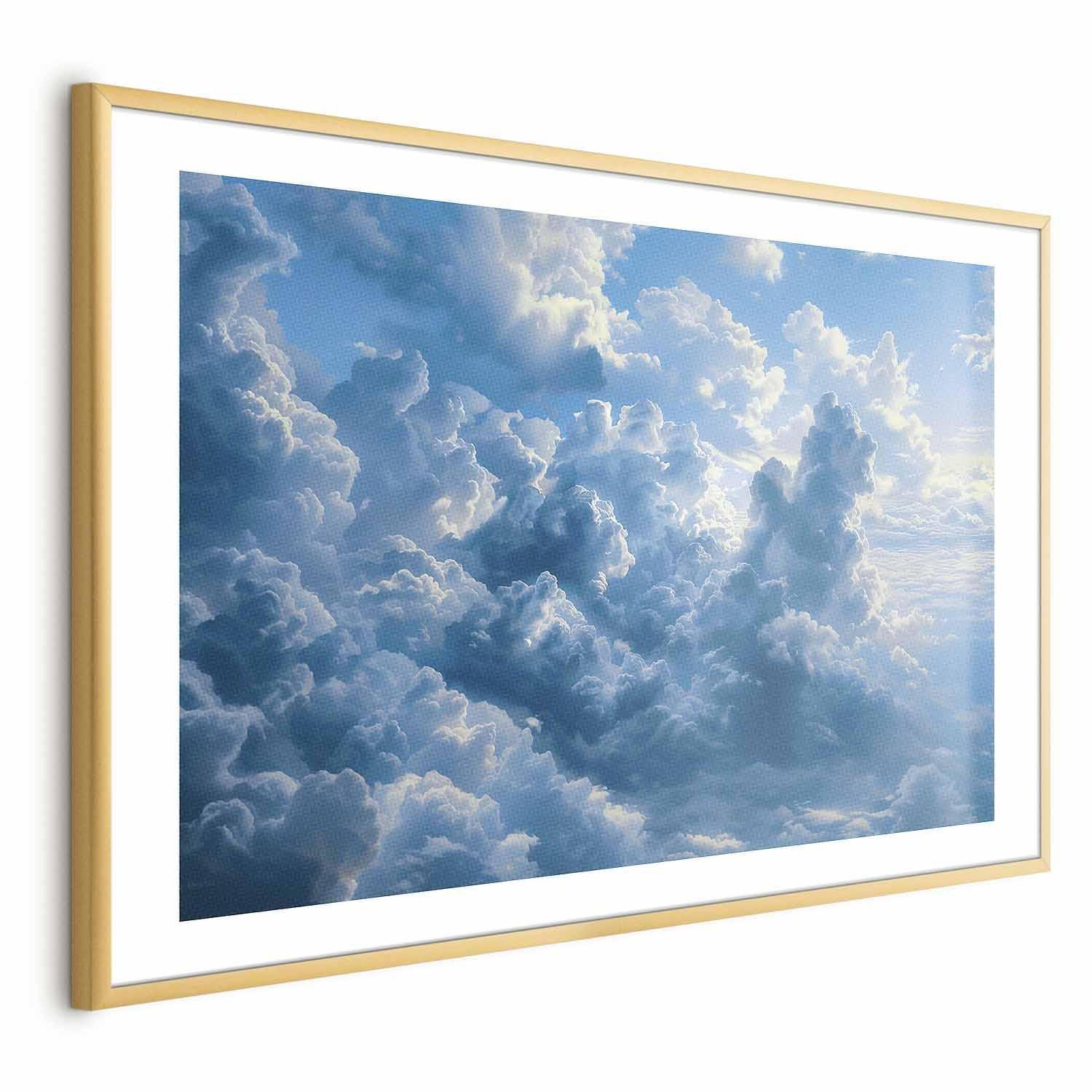Poster - Ocean in the Air: Waving Clouds Reflecting Morning Light Artgeist