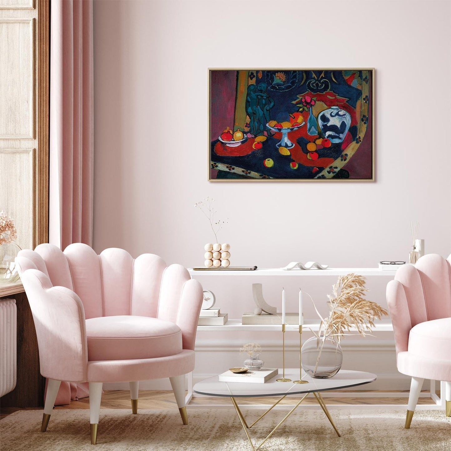 Leinwandbild - Henri Matisse – Still Life with Fruit and Bronze Statuette