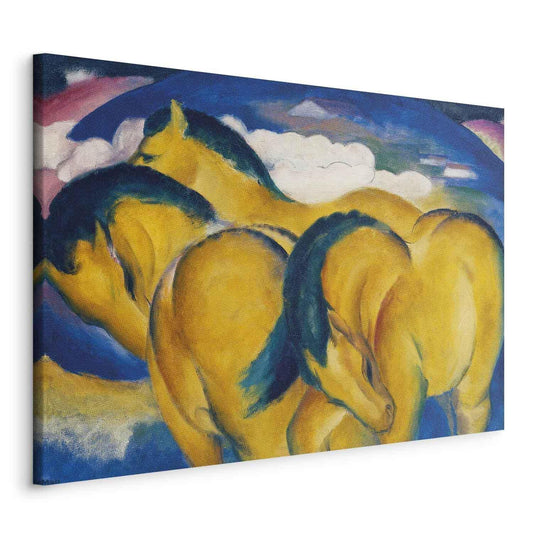 Leinwandbild - Little Yellow Horses (Franz Marc) Artgeist