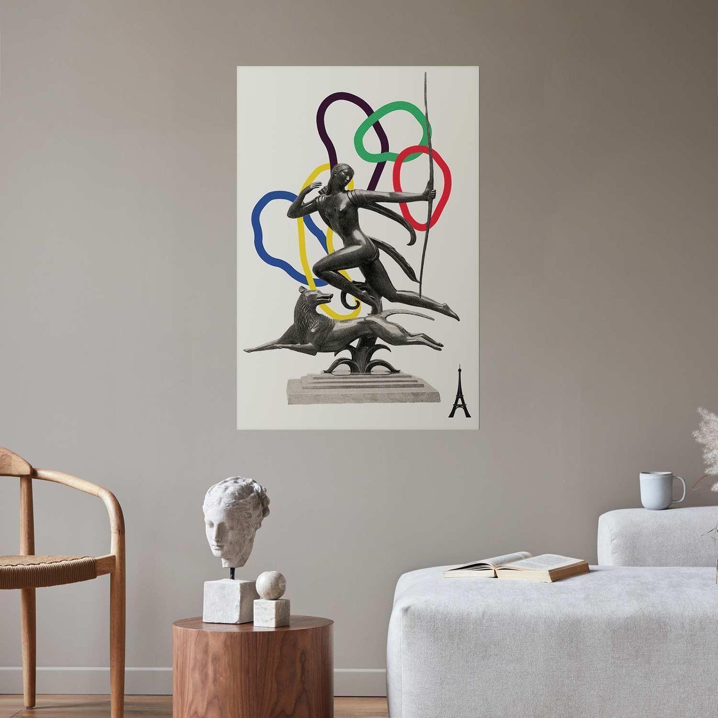 Poster - Collage Graphic - Woman Shooting a Bow