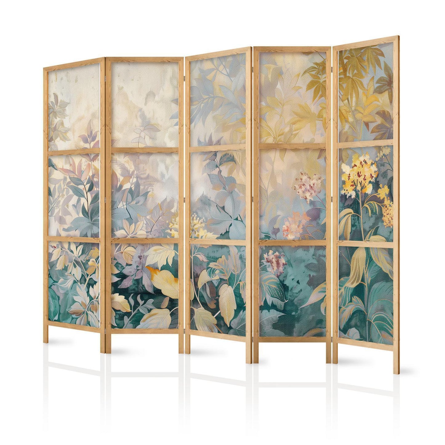 Japanischer Paravent - Tapestry Pattern with Meadow and Flowers - Kilim with a Spring Motif Artgeist