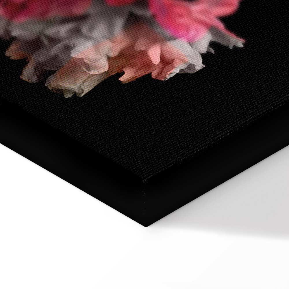 Leinwandbild - Peony Charm (1-part) - Colorful Bouquet on Black Background
