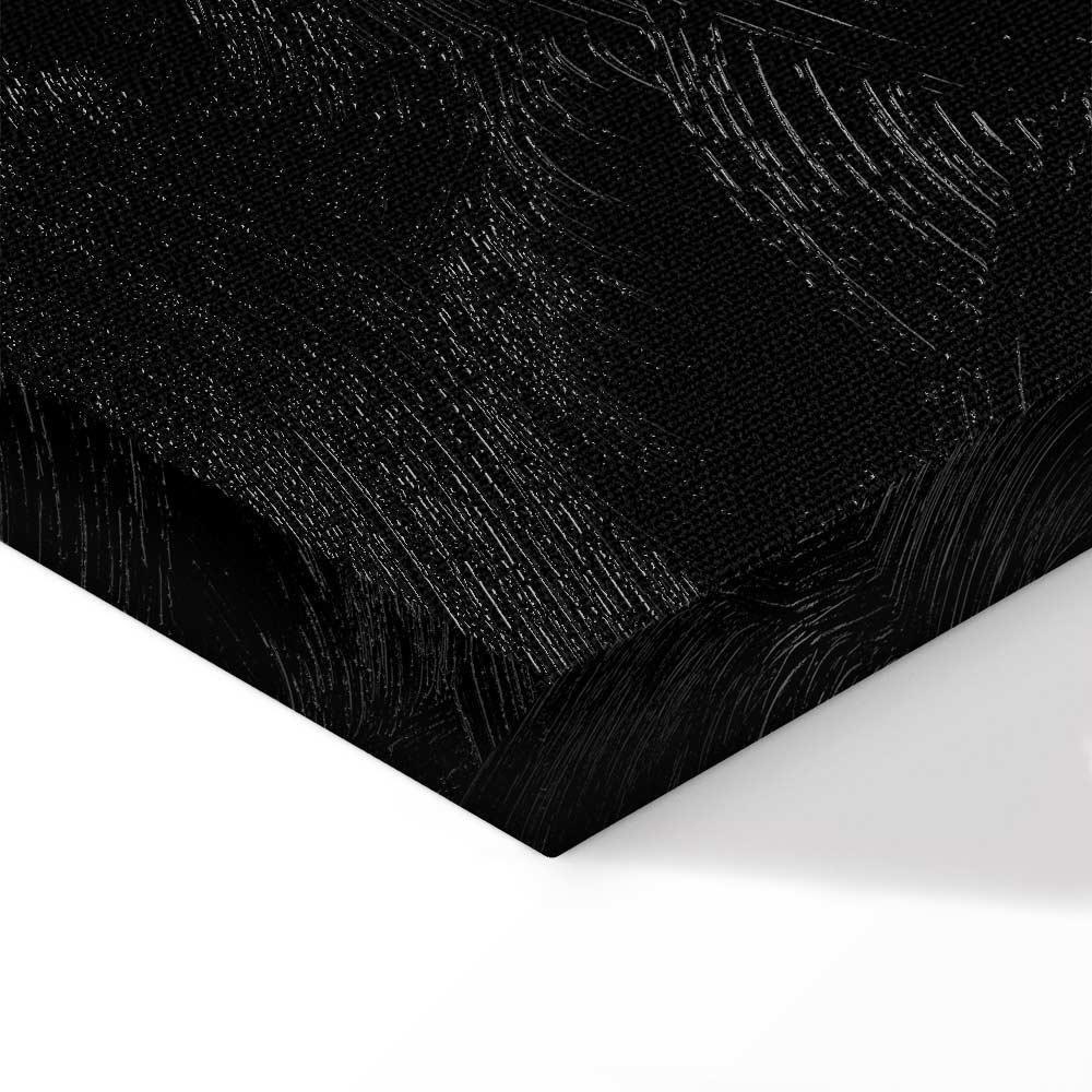 Leinwandbild - Red Lips (1-part) - Black Background with English Text