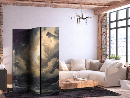 Paravent - Epic Play of Light: The Sun Battling for Dominance Over the Clouds Artgeist
