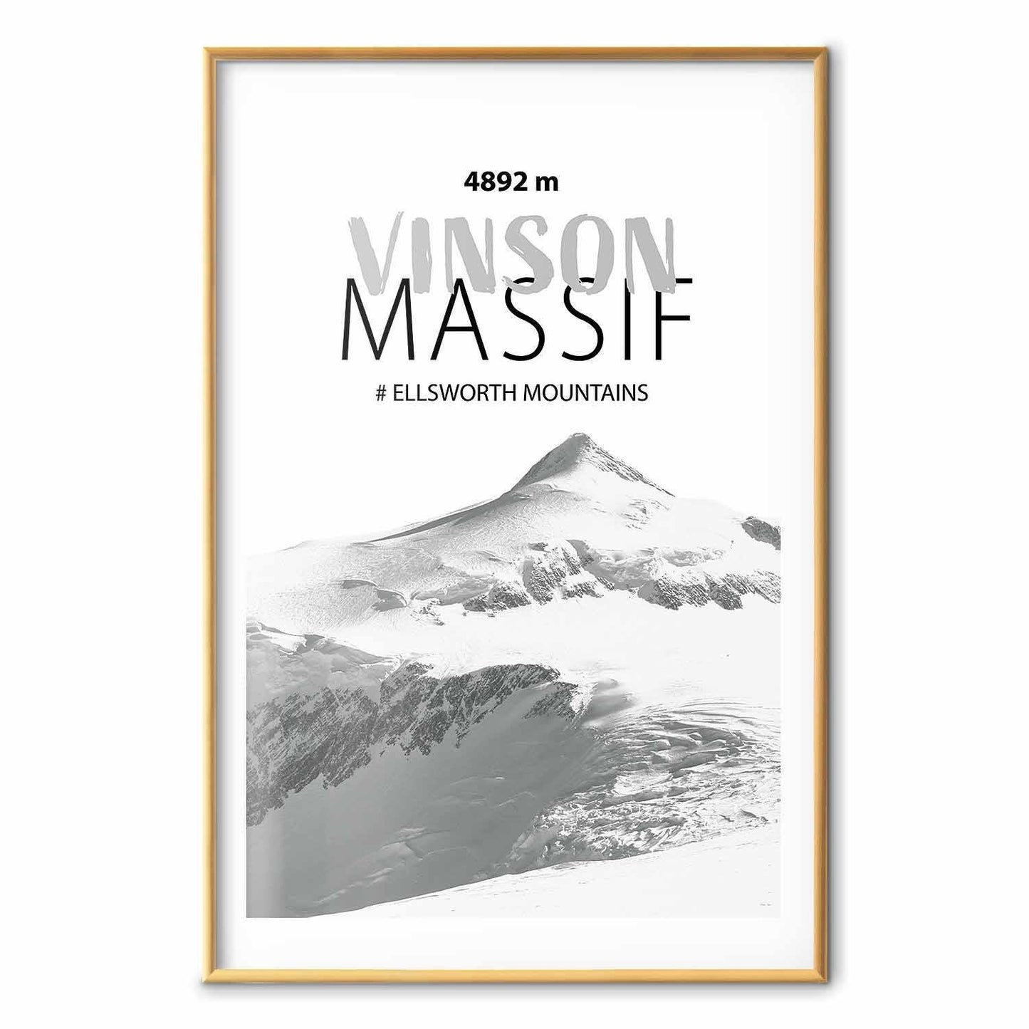 Poster - The majestic Vinson Massif mountain peak, crown of mountains, mountain landscape