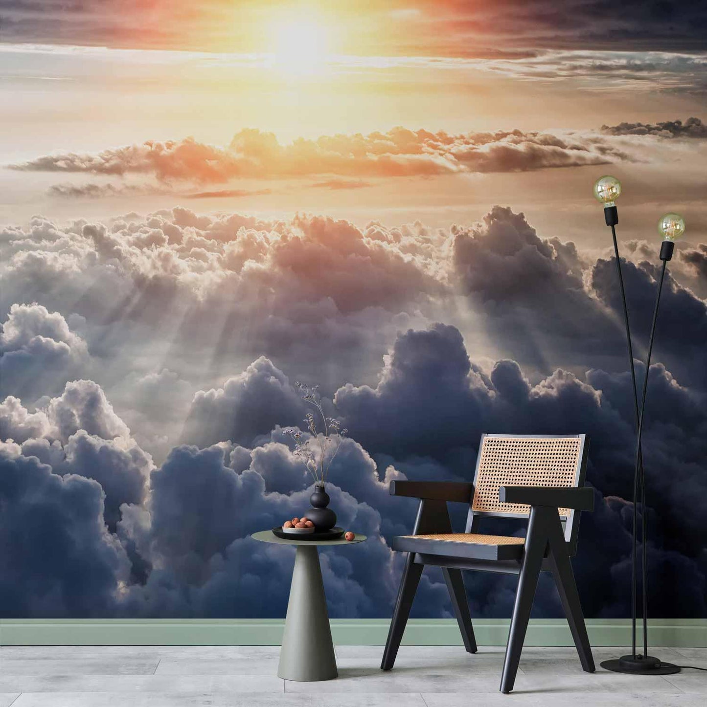Fototapete Wandel in den Wolken - Himmlische Komposition mit sanften Wolkenformationen