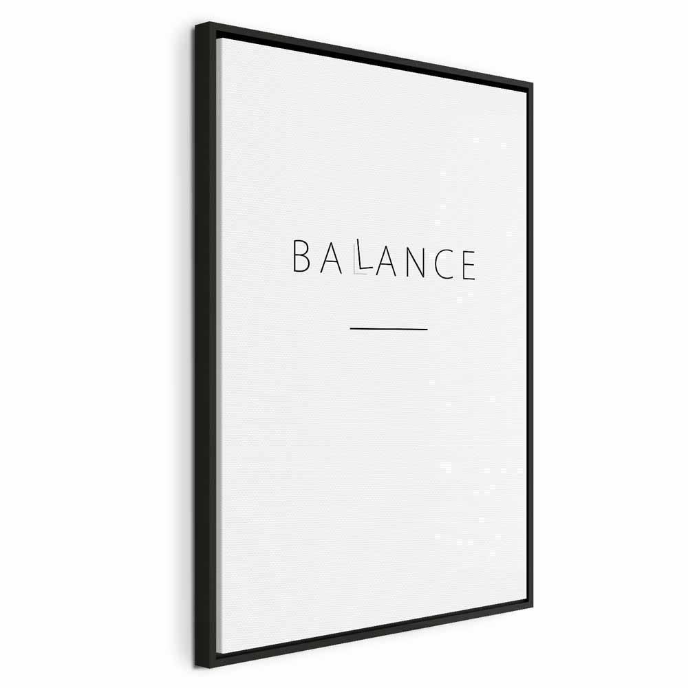Leinwandbild - Balance of Words (1-part) - Black English Text on White