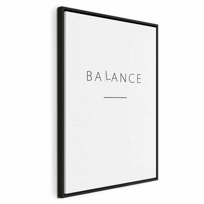 Leinwandbild - Balance of Words (1-part) - Black English Text on White